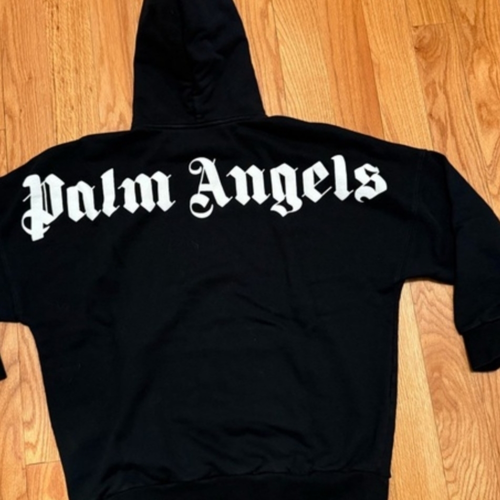 Palm Angels Black Cotton Hoodie 💯 Authentic Size Small Like New No Wash Wear